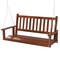 Costway 2-Person Wooden Outdoor Porch Swing Heavy Duty Patio Hanging Bench Chair Brown/White